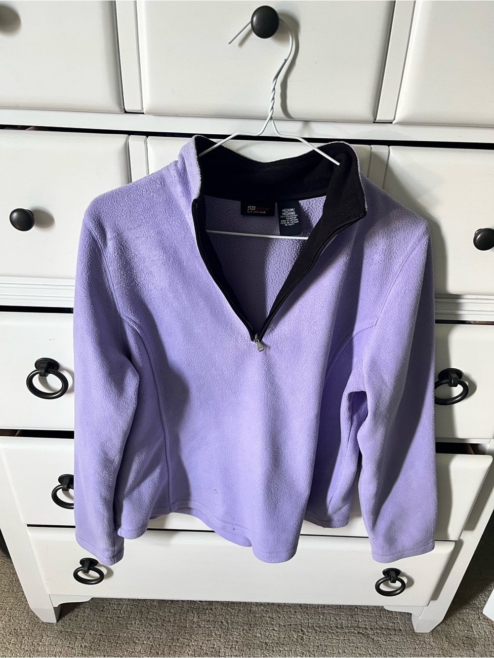 Active USA Lavender Half-Zip Turtleneck Fleece Sweater